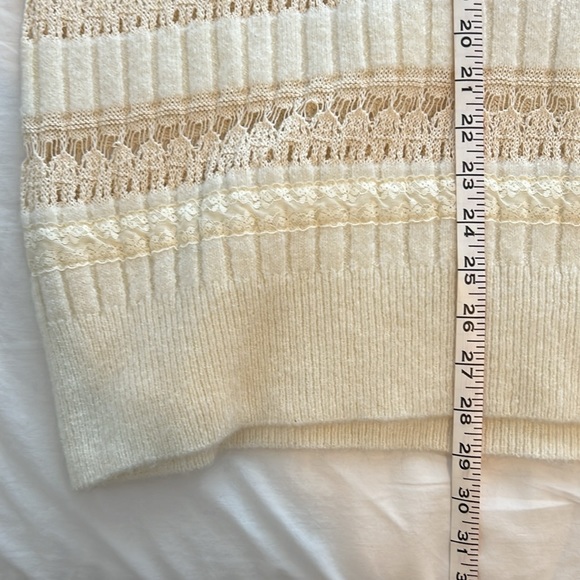 Zara Oversized Knit / Lace Cream Vest - Picture 4 of 6